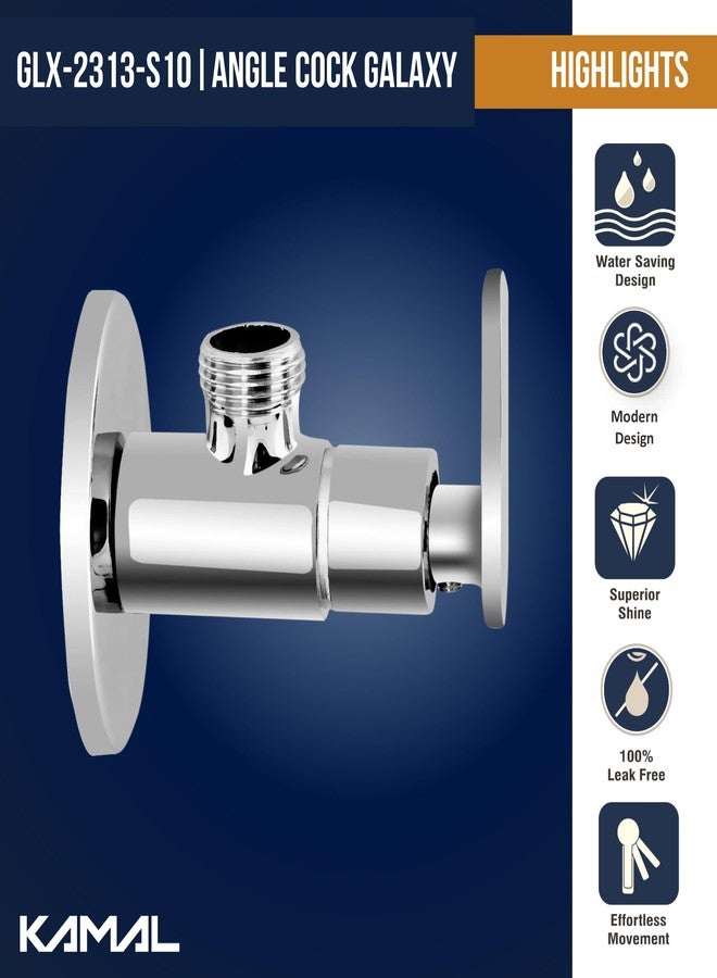 KAMAL Angle Valve - Galaxy | Leak-Proof Tap for Geyser Basin & Toilet | Wall Mounted Angle Cock with Wall Flange | Quarter Turn Movement Faucet for Bathroom & Kitchen Fittings - Image 2